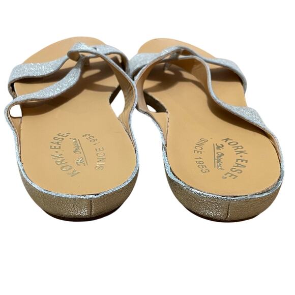 Kork-Ease Devoe Leather Strappy Slide Sandals Light Gold Metallic Women's 9 - Picture 4 of 8